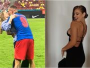 Daniel Bîrligea şi iubita lui, moment emoţionant după FCSB – Dinamo 3-1. Săruturi şi îmbrăţişări chiar pe teren