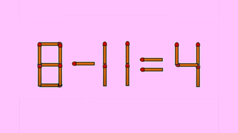 TEST IQ | Corectați 8 – 11 = 4, mutând un singur băț de chibrit