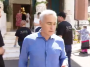 FOTO Călin Georgescu, apariție surpriză la biserica unde s-a cununat fiica lui Gheorghe Hagi