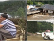 Localnicii din Broșteni privesc neputincioși în fața dezastrului: „Stau şi mă uit că suntem lipsiţi de putere”