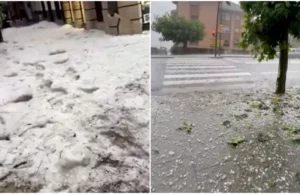 Munți de gheață pe străzile din Spania, după un val de furtuni și inundații masive. Fenomenul meteo Dana lovește din nou.