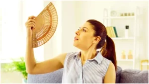 o-femeie-care-foloseste-evantaiul-in-casa