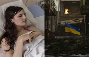 Veronika, o tânără de 23 de ani din Ucraina a zburat cu patul de la etajul 9, în timpul unui atac din Kiev. Și-a pierdut părinții în urmă cu câteva zile