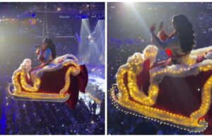 Georgiana Lobonț a cam câștigat duelul cu Vlăduța Lupău! Artista cu voce iubită a venit în sania lui Moș Crăciun