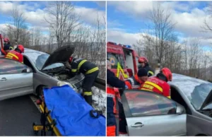 Accident grav pe DN 14, la ieșire din Sighișoara, chiar în prima zi a anului. Două persoane sunt încarcerate. A fost solicitat elicopterul SMURD